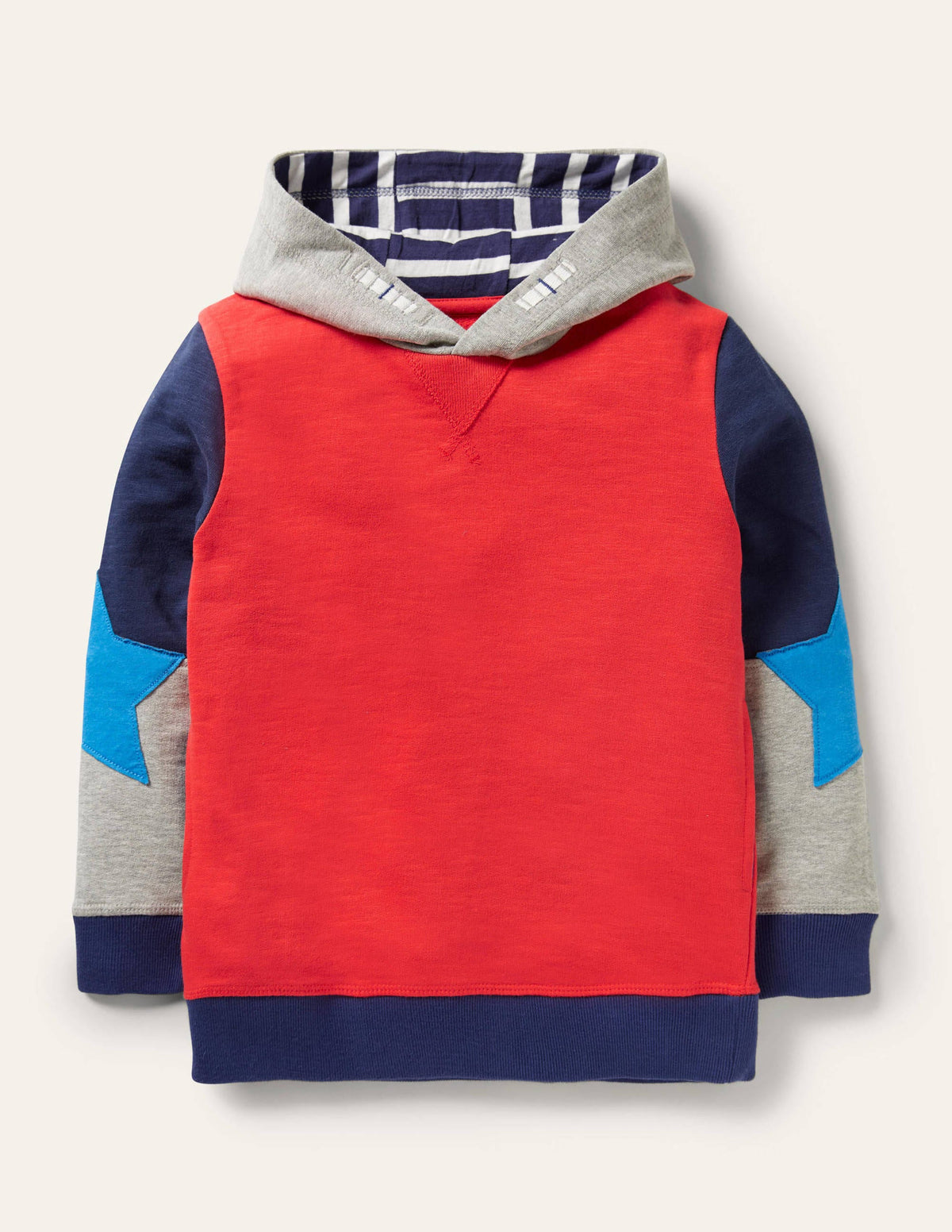 Hoodie mit Blockfarben-Erdbeerkuchenrot, Stern - Image 1