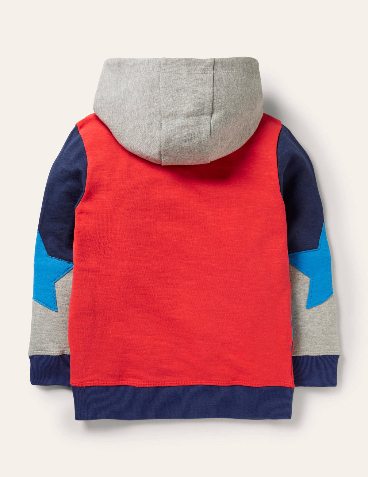 Hoodie mit Blockfarben-Erdbeerkuchenrot, Stern-2