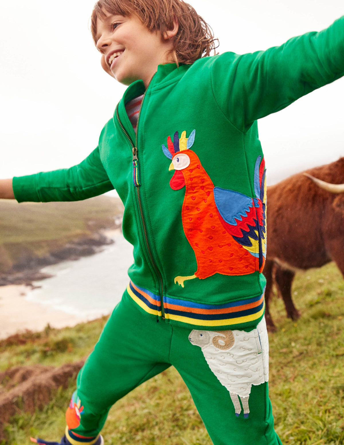 Jogginghose mit Hahn-Applikation-Paprikagrün, Tiere - Image 4