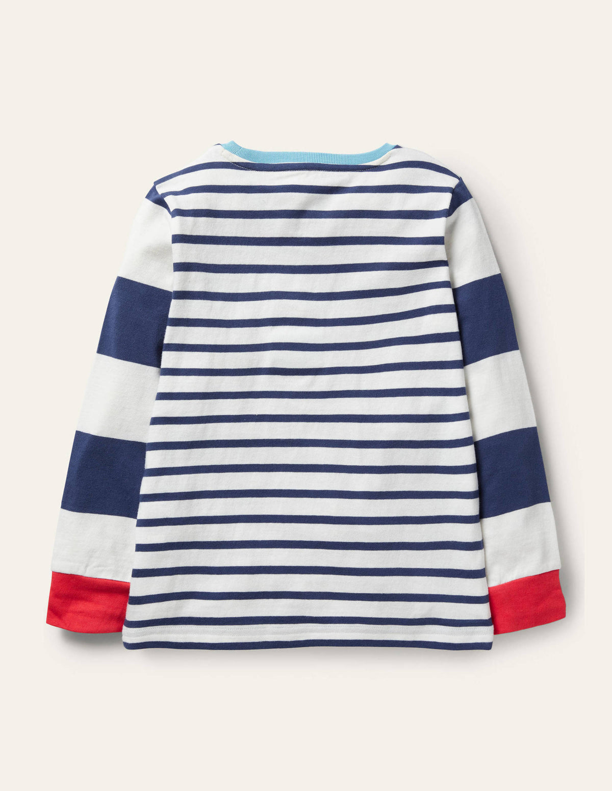 Bretonshirt mit Applikation-Schuluniform-Navy/Naturweiß, Haie - Image 2
