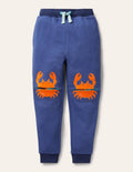 Appliqué Knee Joggers-Blue Wave Crabs
