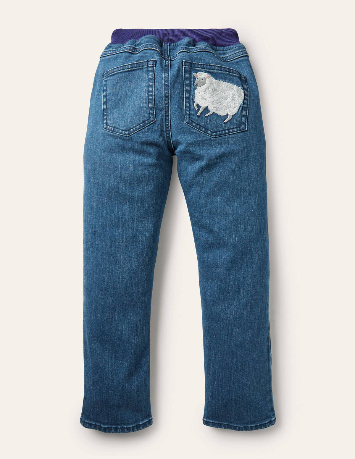Hose zum Hineinschlüpfen aus Denim-Mittleres Vintageblau, Bauernhof-2