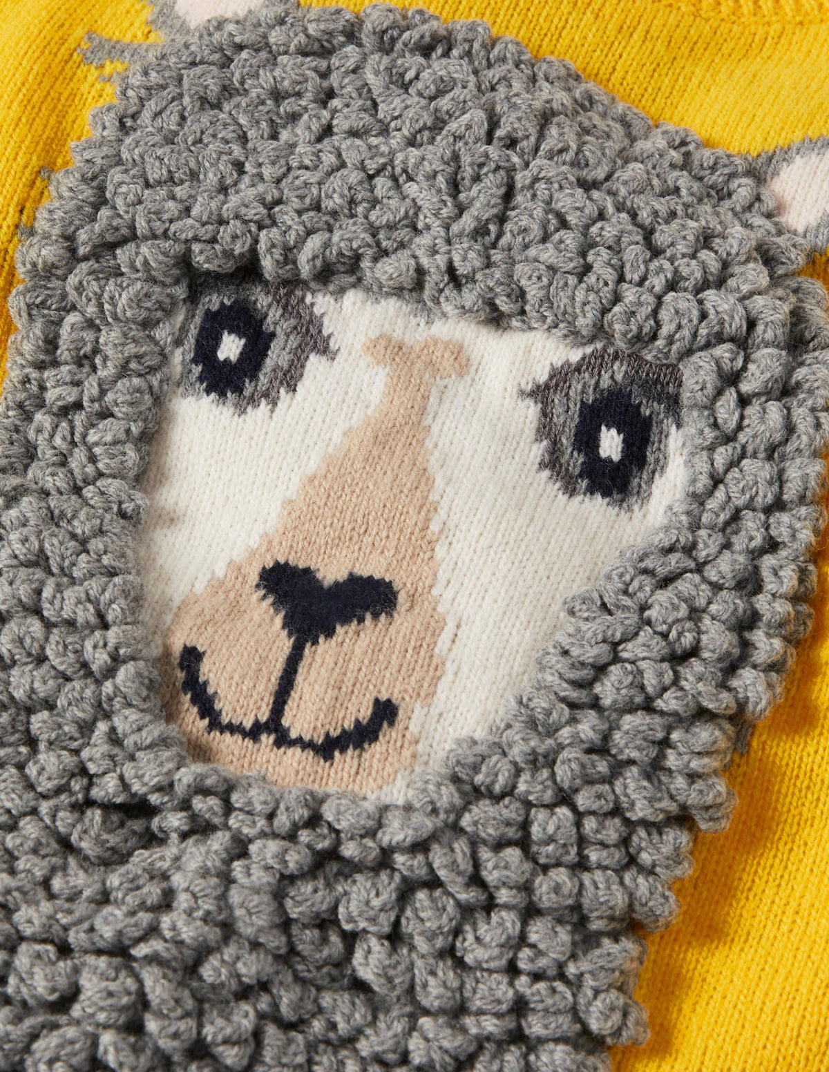 Tierpullover mit Rundhalsausschnitt-Maisgelb, Alpaka - Image 3