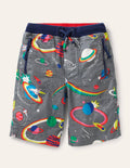 Abenteuer-Shorts-Pflastersteingrau, Regenbogen/Weltall