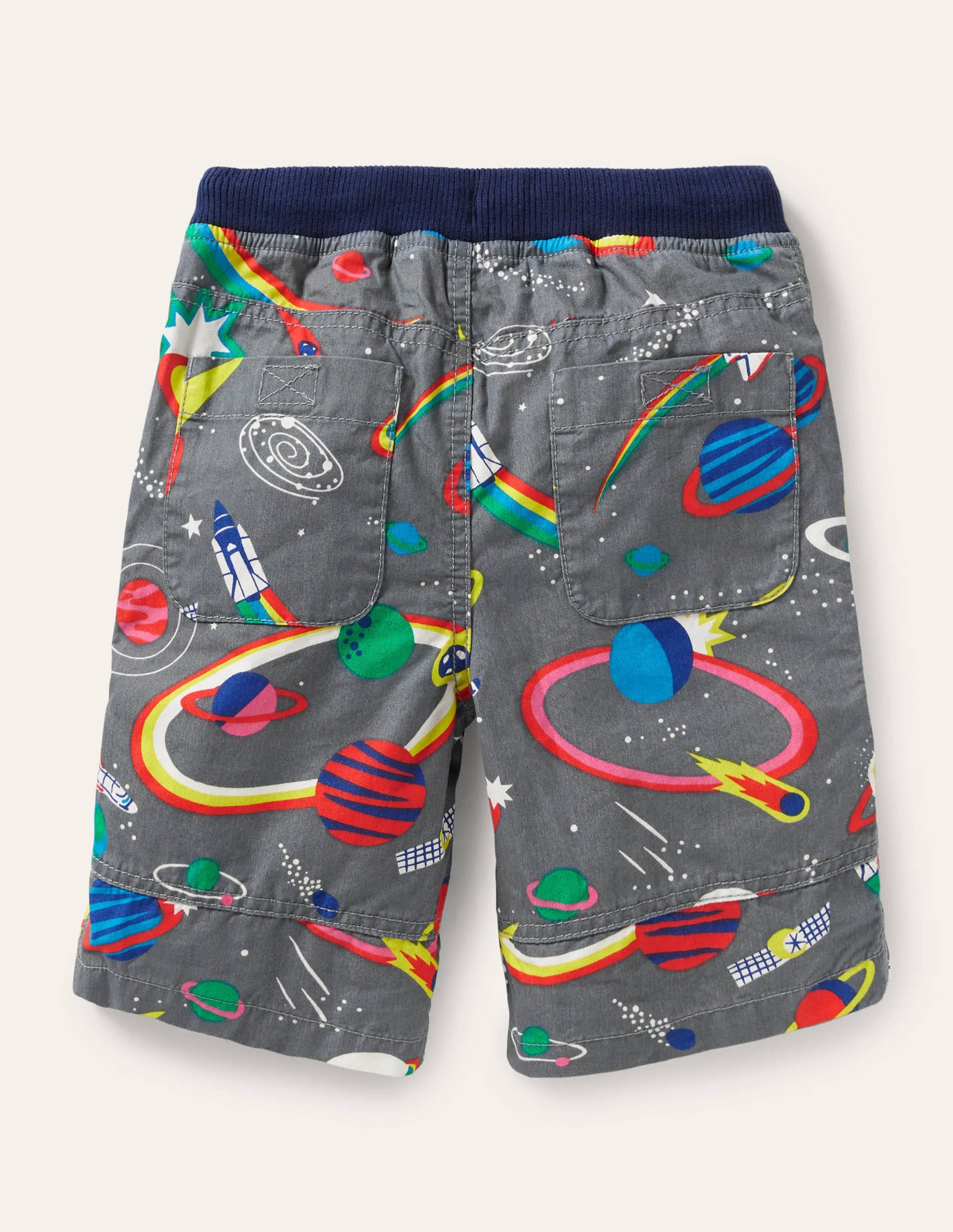 Abenteuer-Shorts-Pflastersteingrau, Regenbogen/Weltall - Image 2