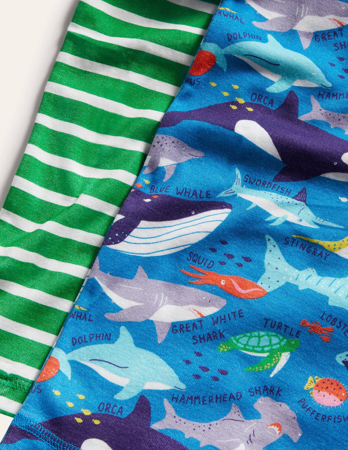 Snug Twin Pack Long Pyjamas-Bold Blue Underwater-3