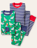 2 pyjamas longs douillets-Mouettes poivron vert
