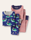 2 pyjamas longs douillets-Suricate en kayak bleu vague