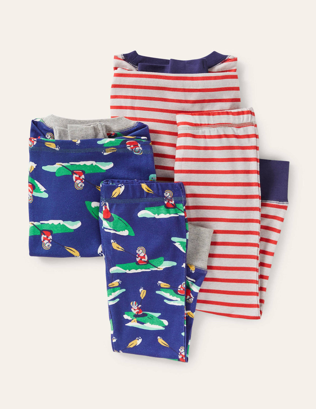 2 pyjamas longs douillets-Suricate en kayak bleu vague - Image 2