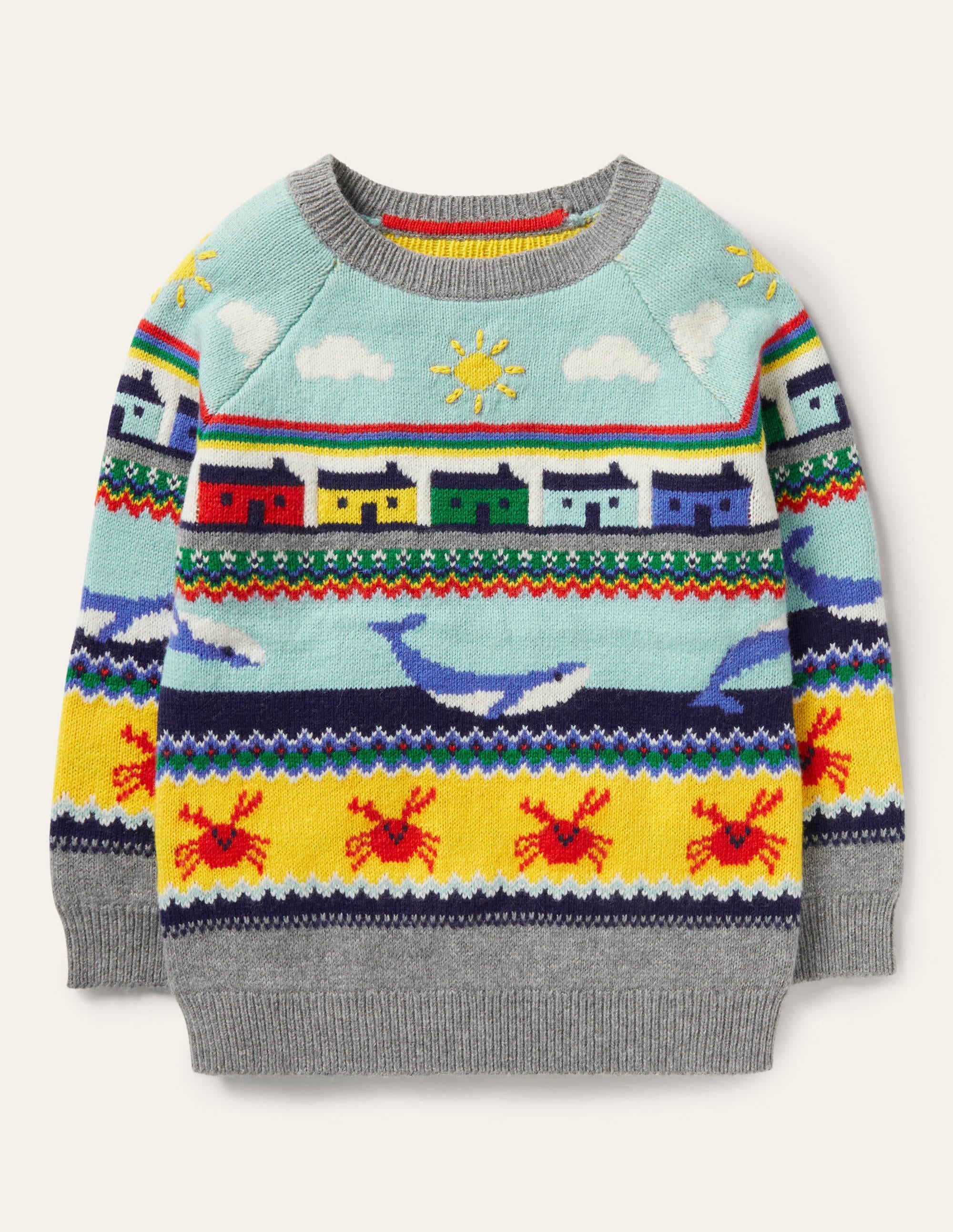Fair-Isle-Pullover mit Meeresmotiv-Wale/Fair-Isle-Muster - Image 1