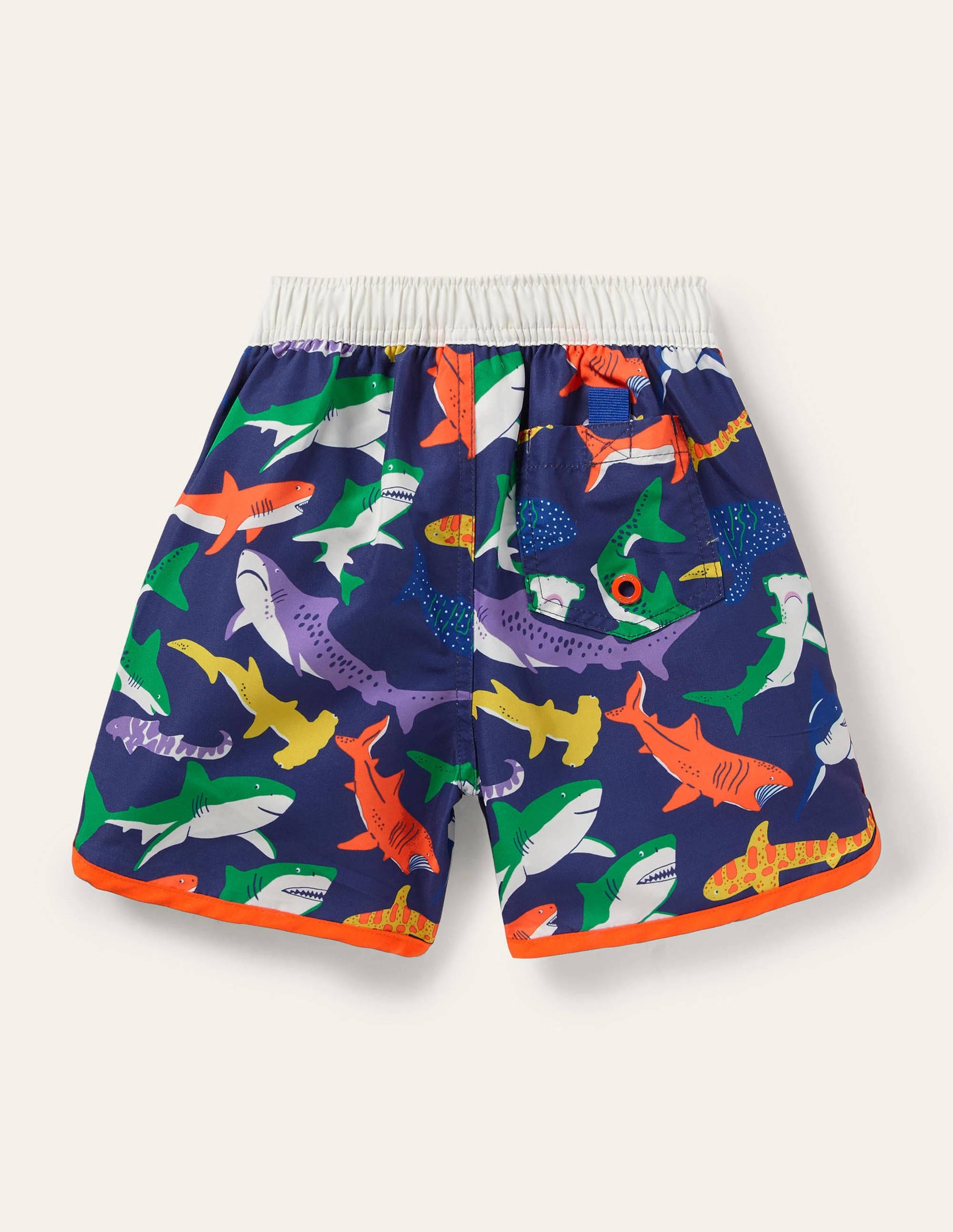 Surfshorts-Segelblau/Bunt, Haie-2