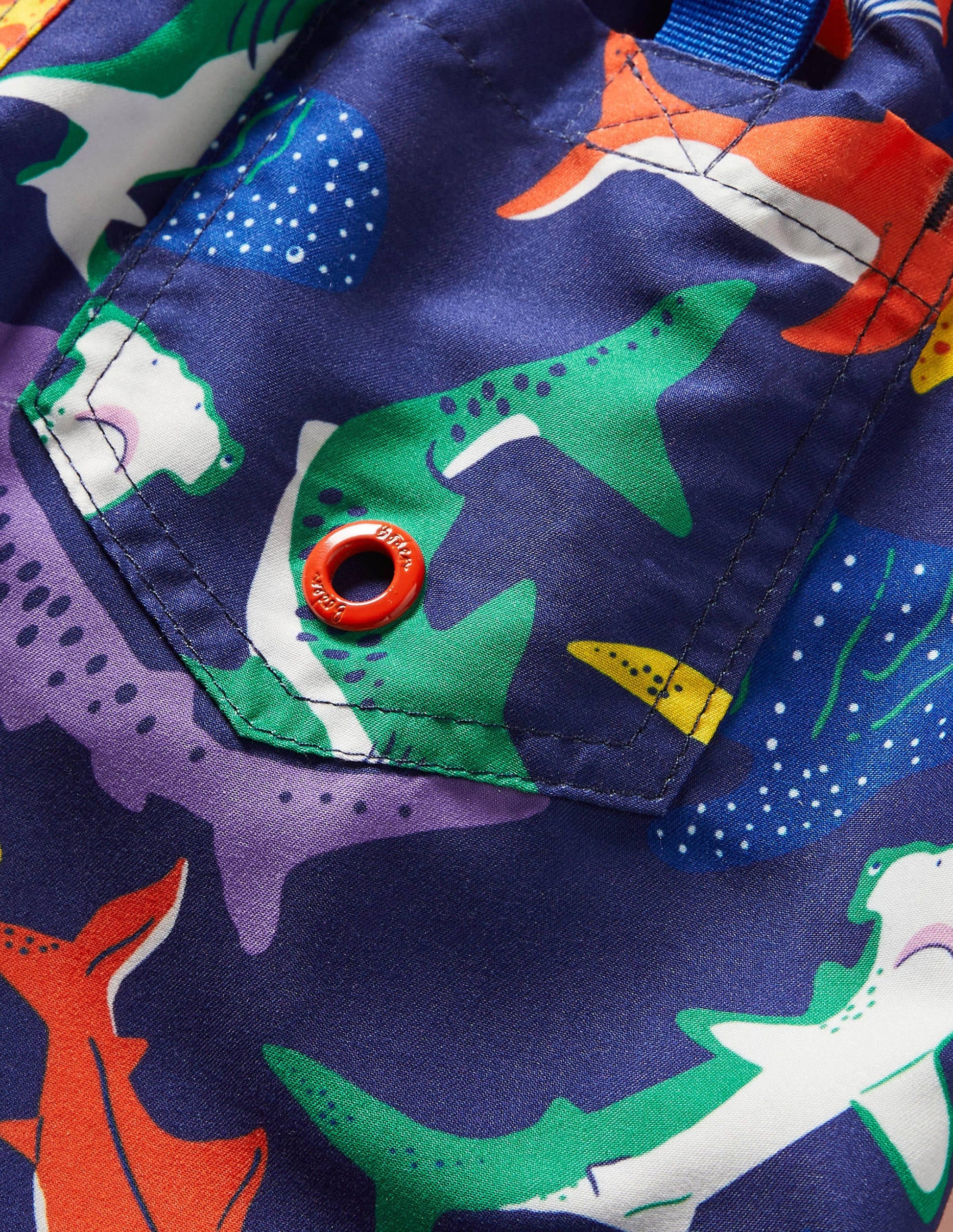 Surfshorts-Segelblau/Bunt, Haie-3