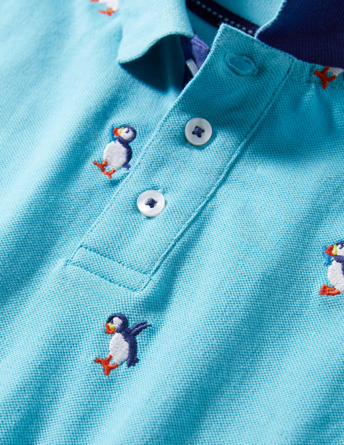 Polo en piqué-Macareux bleu aigue-marine - Image 3