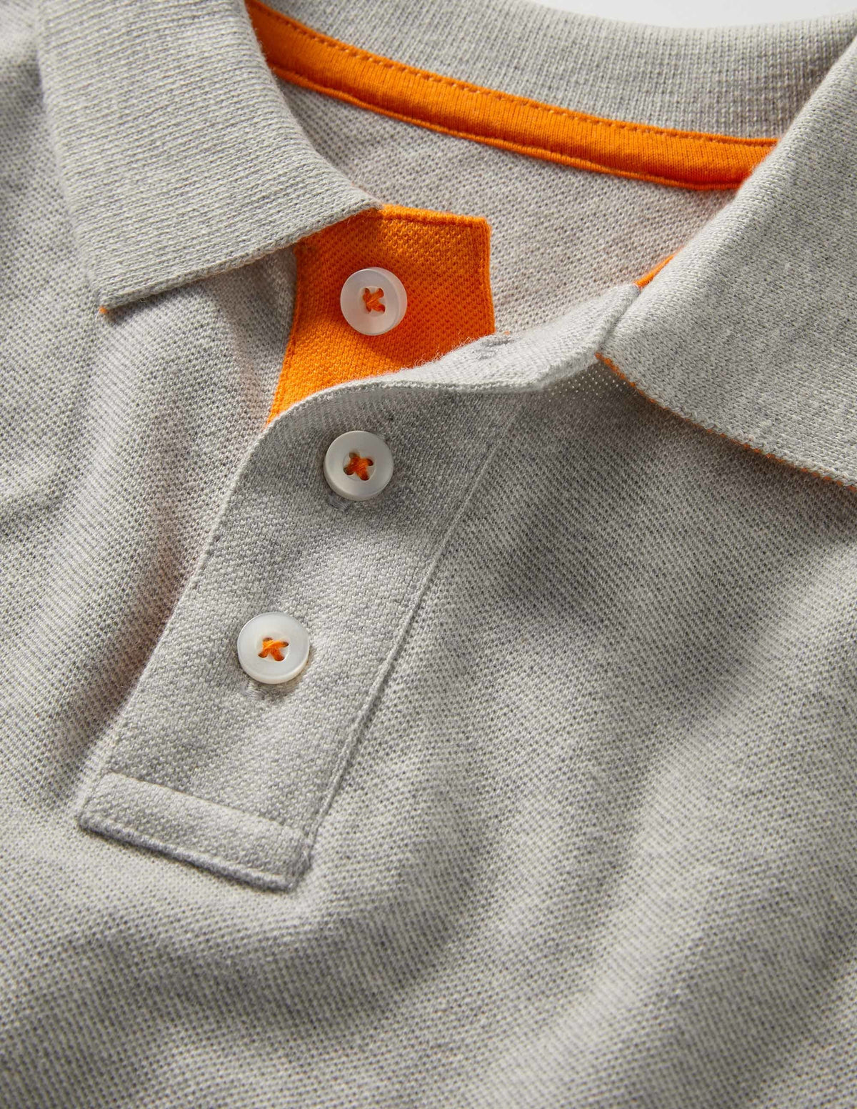 Piqué Polo Shirt-Grey Marl - Image 3