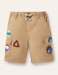 Cargo Badge Shorts-Cappuccino Brown Badges
