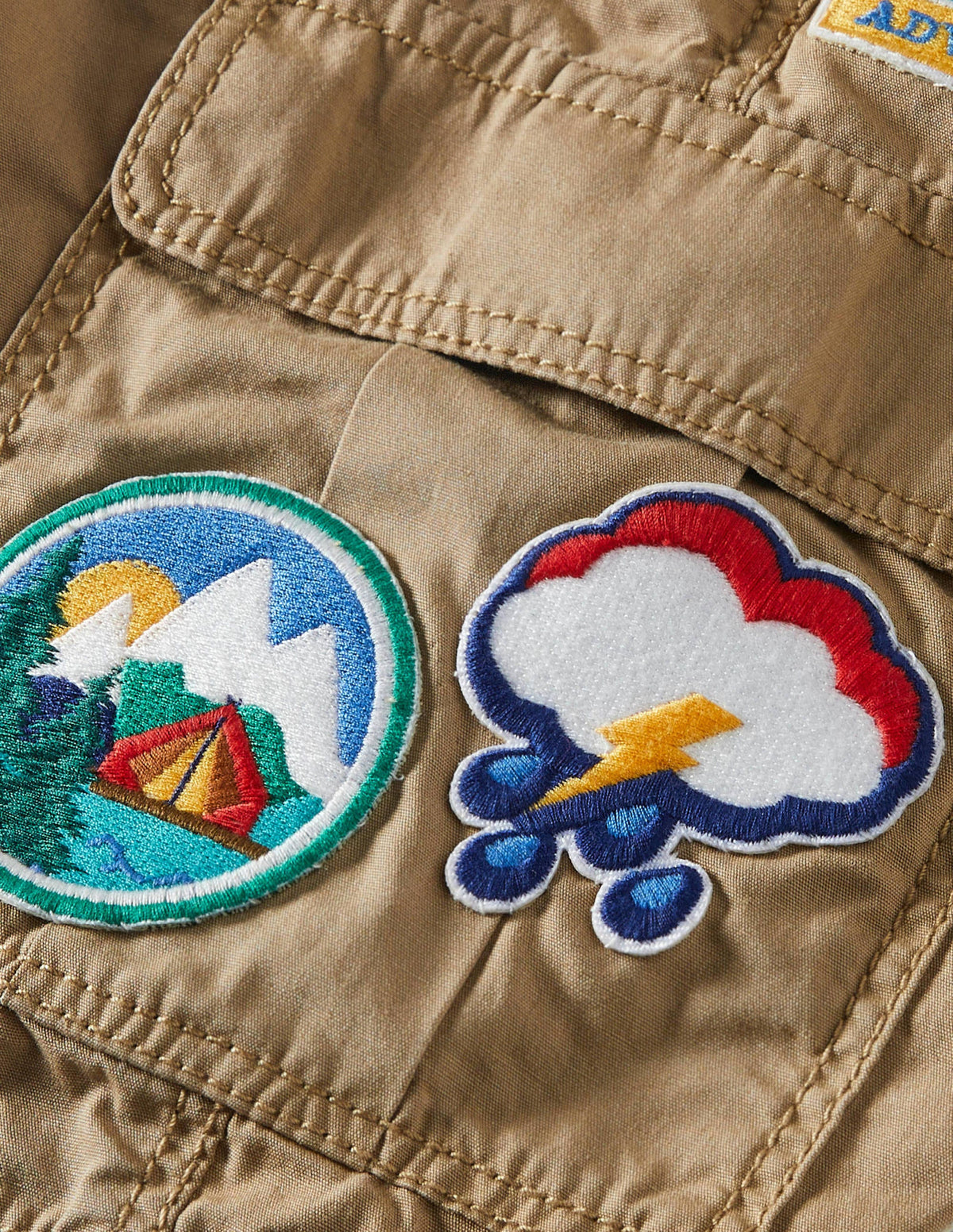 Cargo Badge Shorts-Cappuccino Brown Badges-3