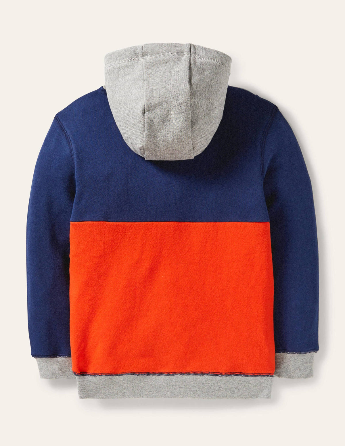 Hoodie in Blockfarben mit halbem Reißverschluss-Segelblau - Image 2