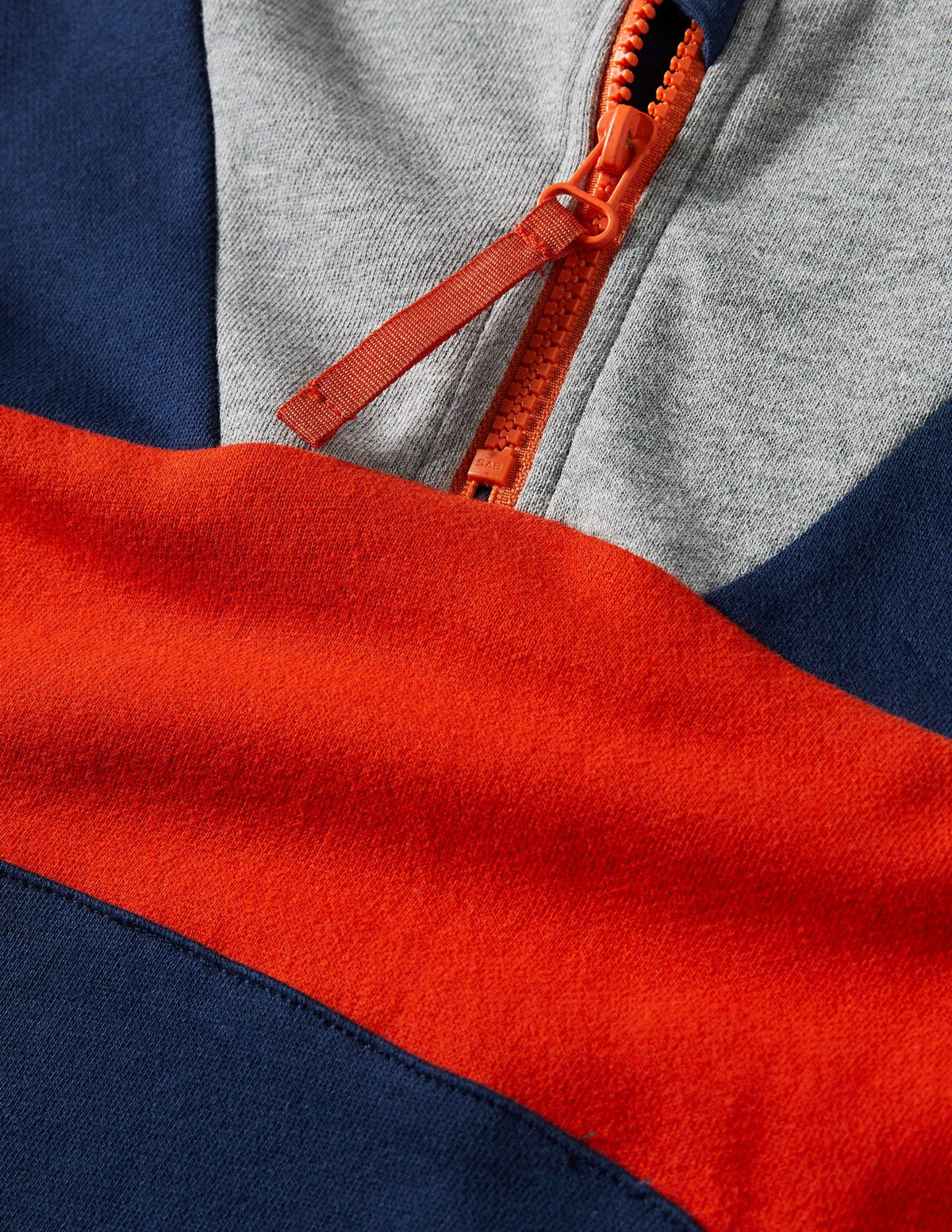 Hoodie in Blockfarben mit halbem Reißverschluss-Segelblau - Image 3