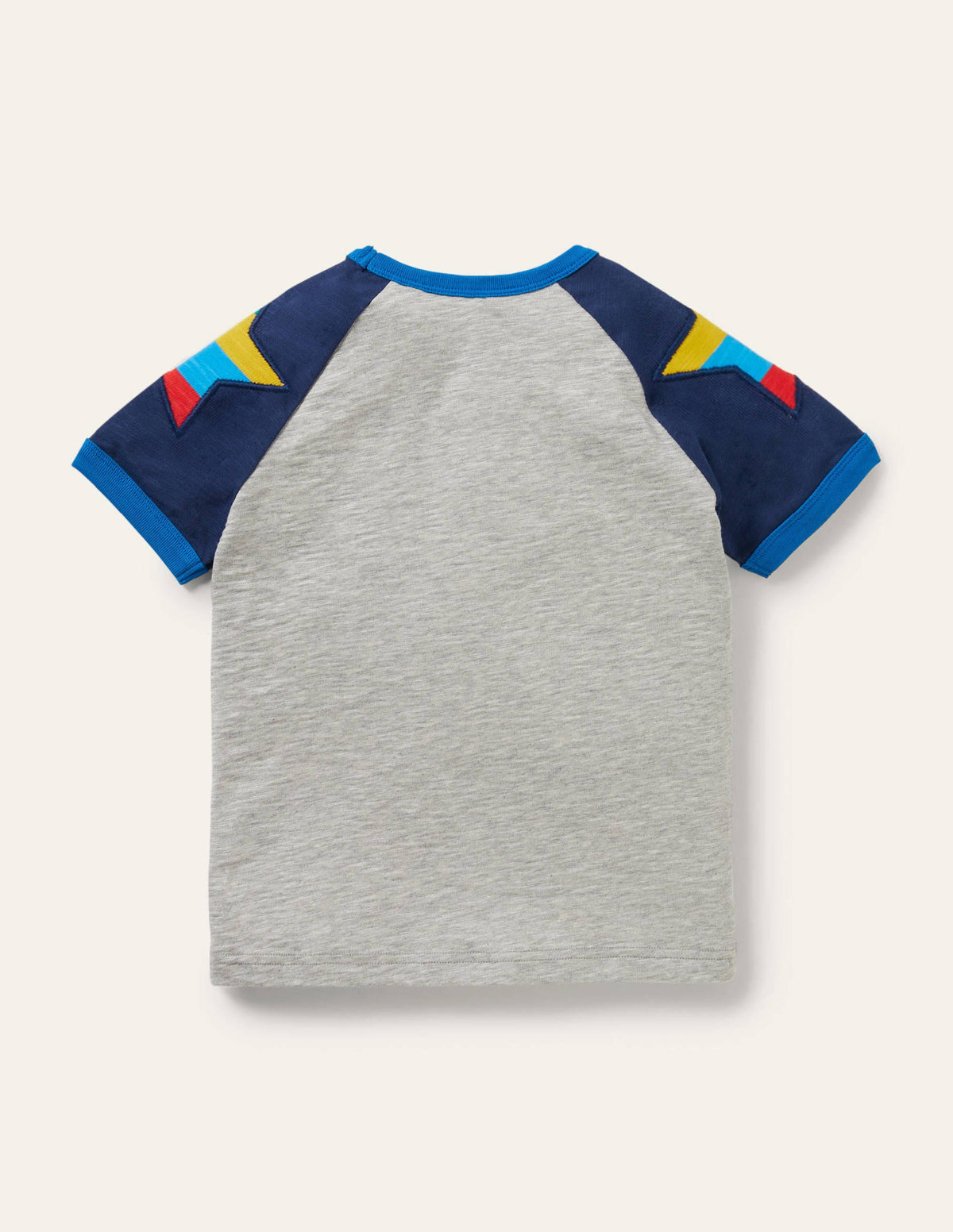 Raglan-T-Shirt in Blockfarben-Grau Meliert, Sterne-2