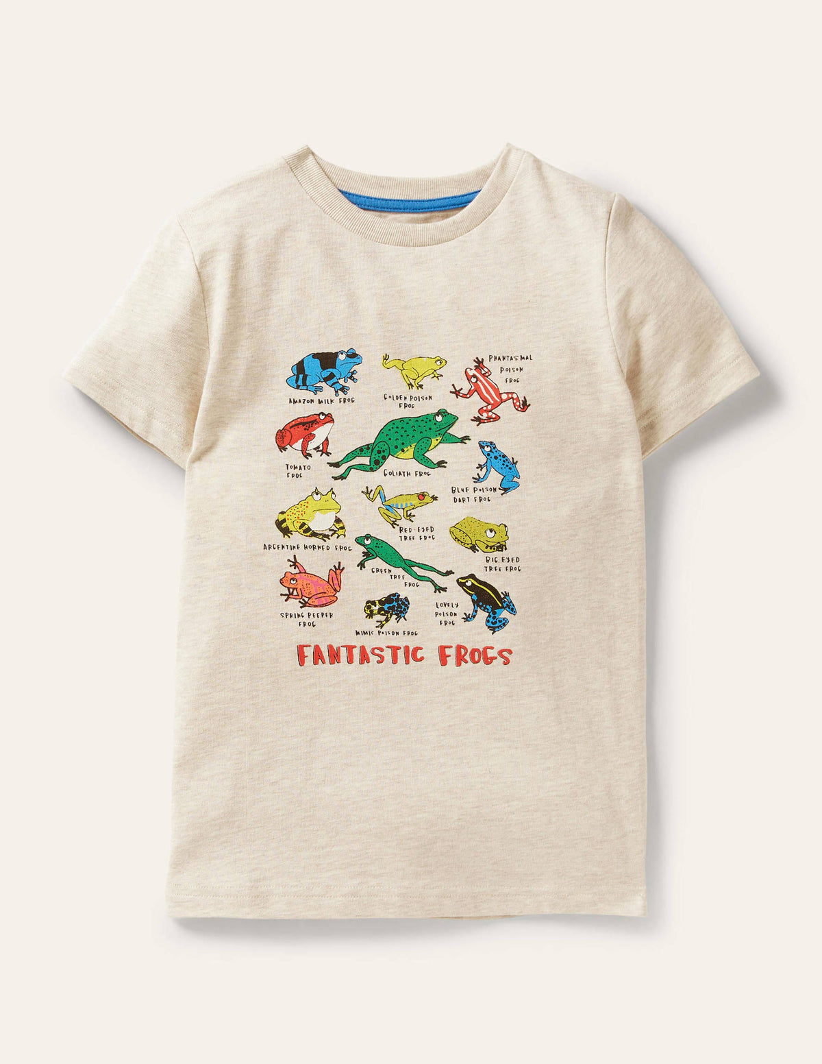 Graphic Grid T-shirt-Oatmeal Marl Frogs - Image 1