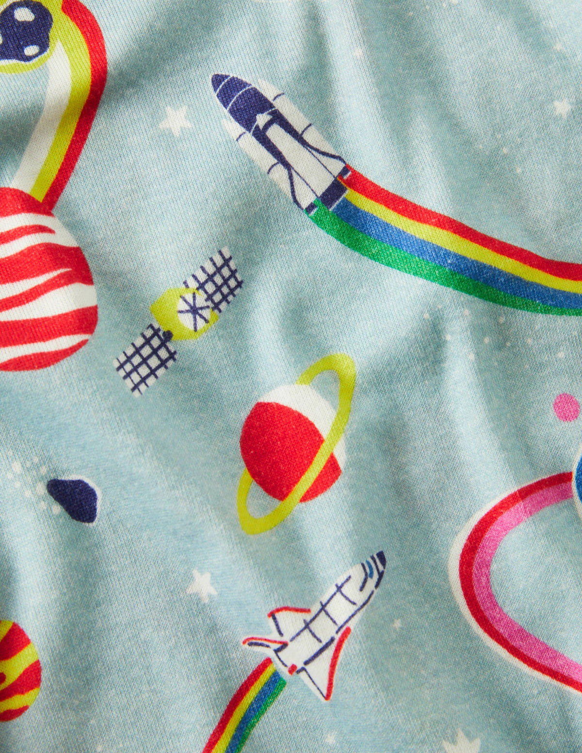 Im Dunkeln leuchtender Schlafanzug mit anliegender Passform-Mineralblau, Regenbogen/Weltall-3