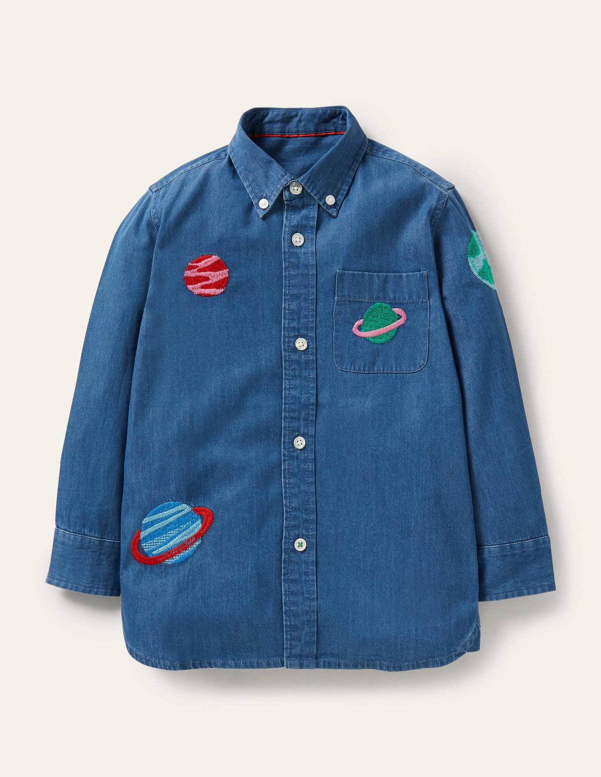 Hemd mit Superstitch-Motiv-Mittleres Denim, Weltall - Image 1