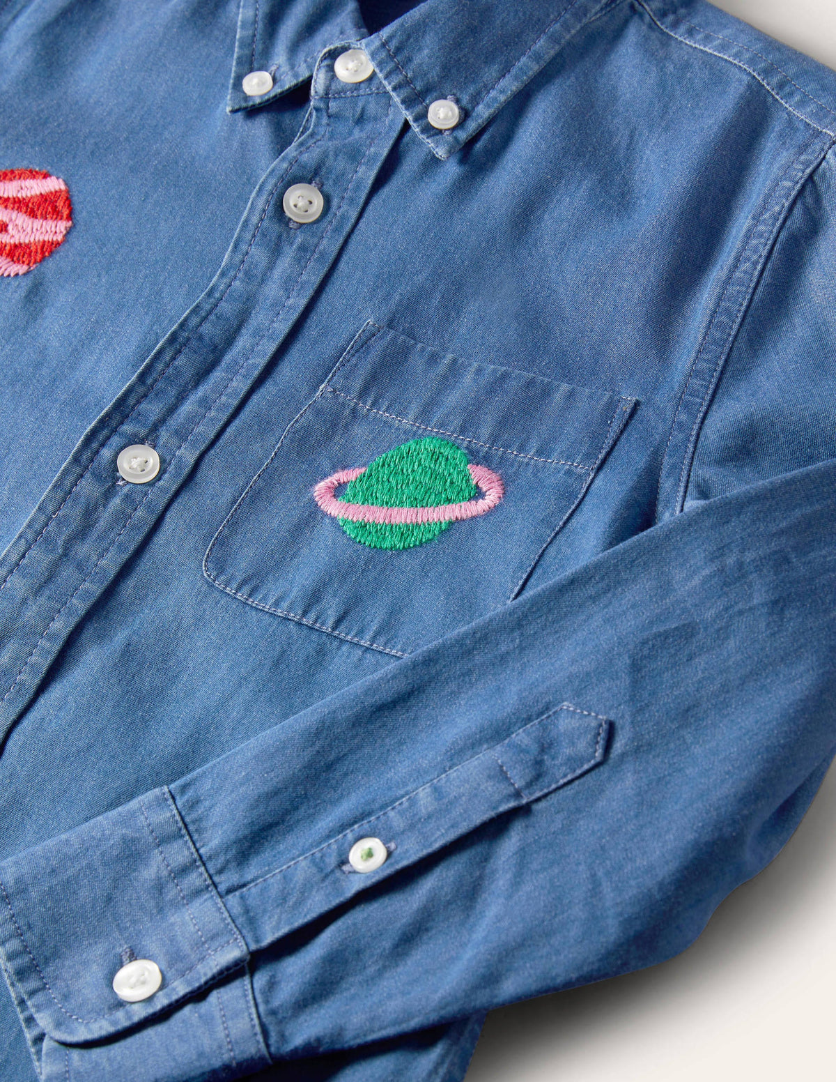 Hemd mit Superstitch-Motiv-Mittleres Denim, Weltall - Image 3