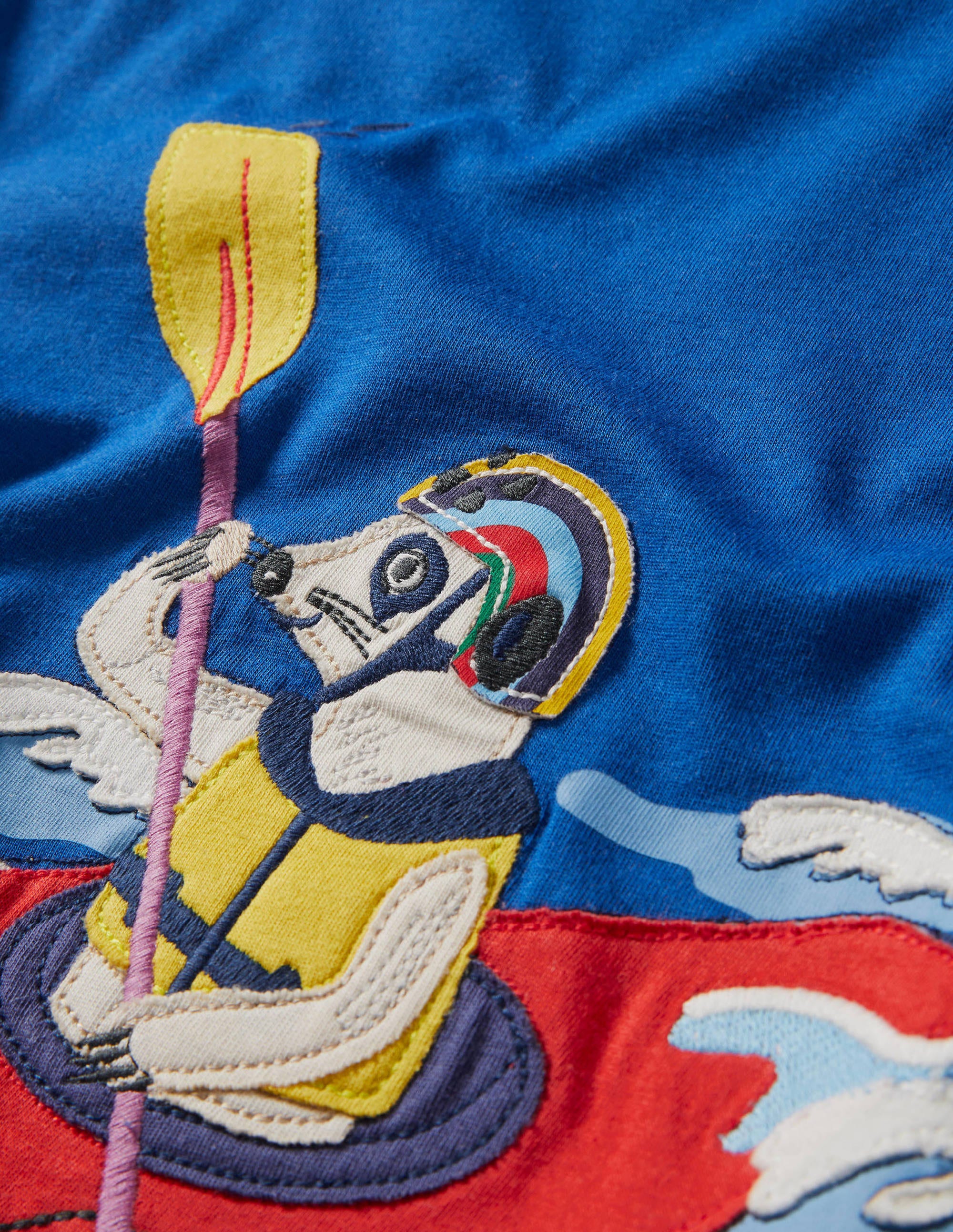 T-Shirt mit Tierabenteuermotiv-Wellenblau, Erdmännchen - Image 3