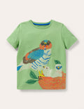 T-shirt à super surpiqûres-Épervier vert aloé vera