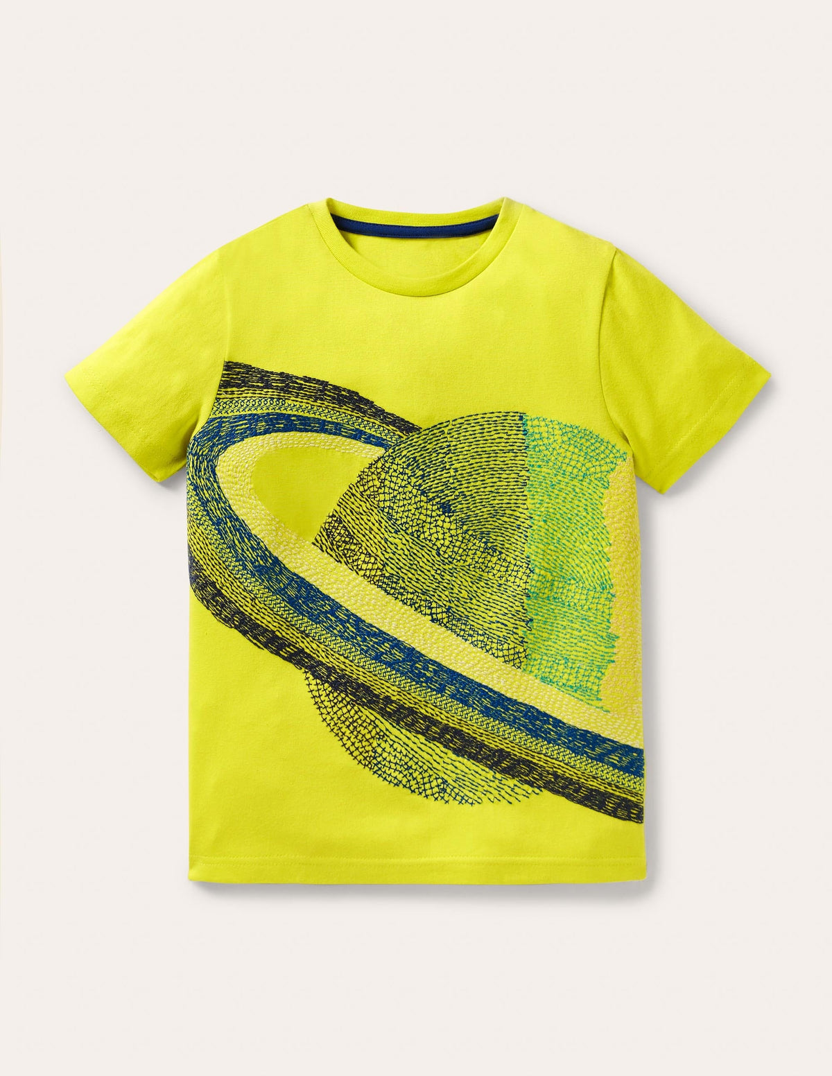 T-Shirt mit Superstitch-Sonnenblumengelb, Planeten-1