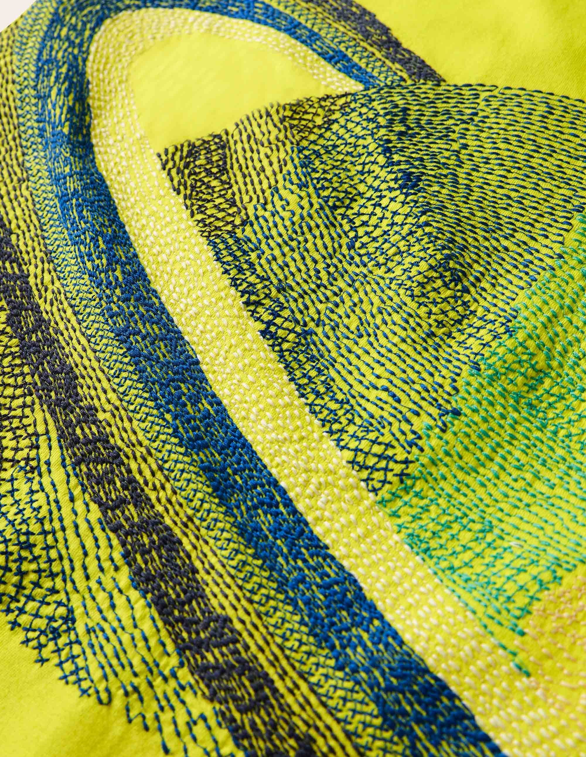 T-Shirt mit Superstitch-Sonnenblumengelb, Planeten - Image 3