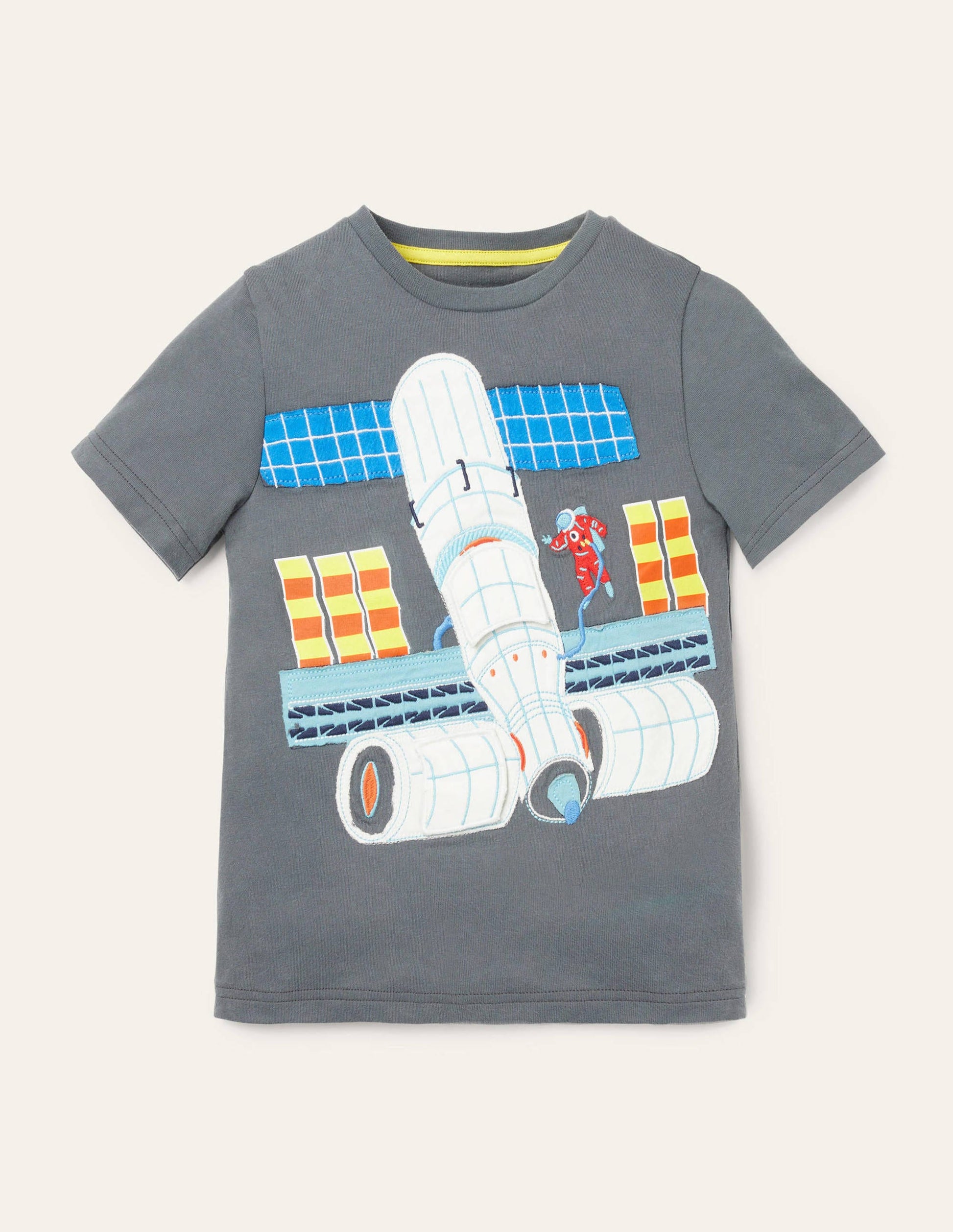 Oberteil mit Weltall-Aufklappmotiv-Rauchgrau, Weltraumstation-1