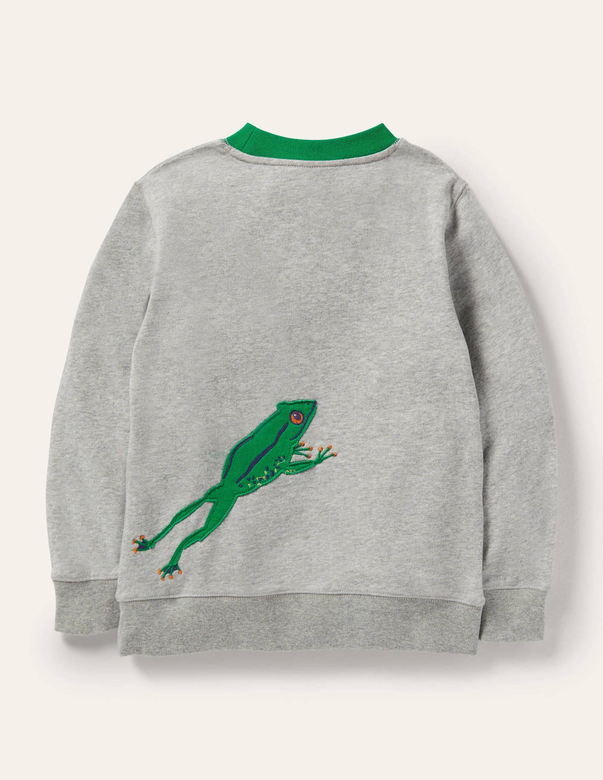 Sweatshirt mit Motiv auf Vorder- und Rückseite-Grau Meliert, Frosch-2