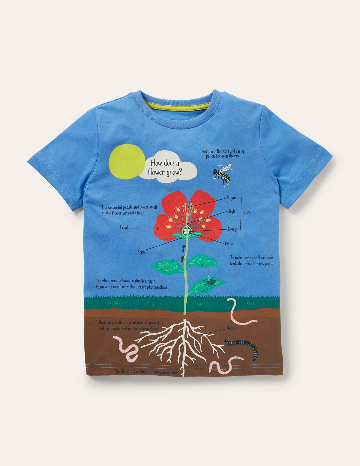 Printed Educational T-shirt-Bright Bluebell Blue Flower - Image 1