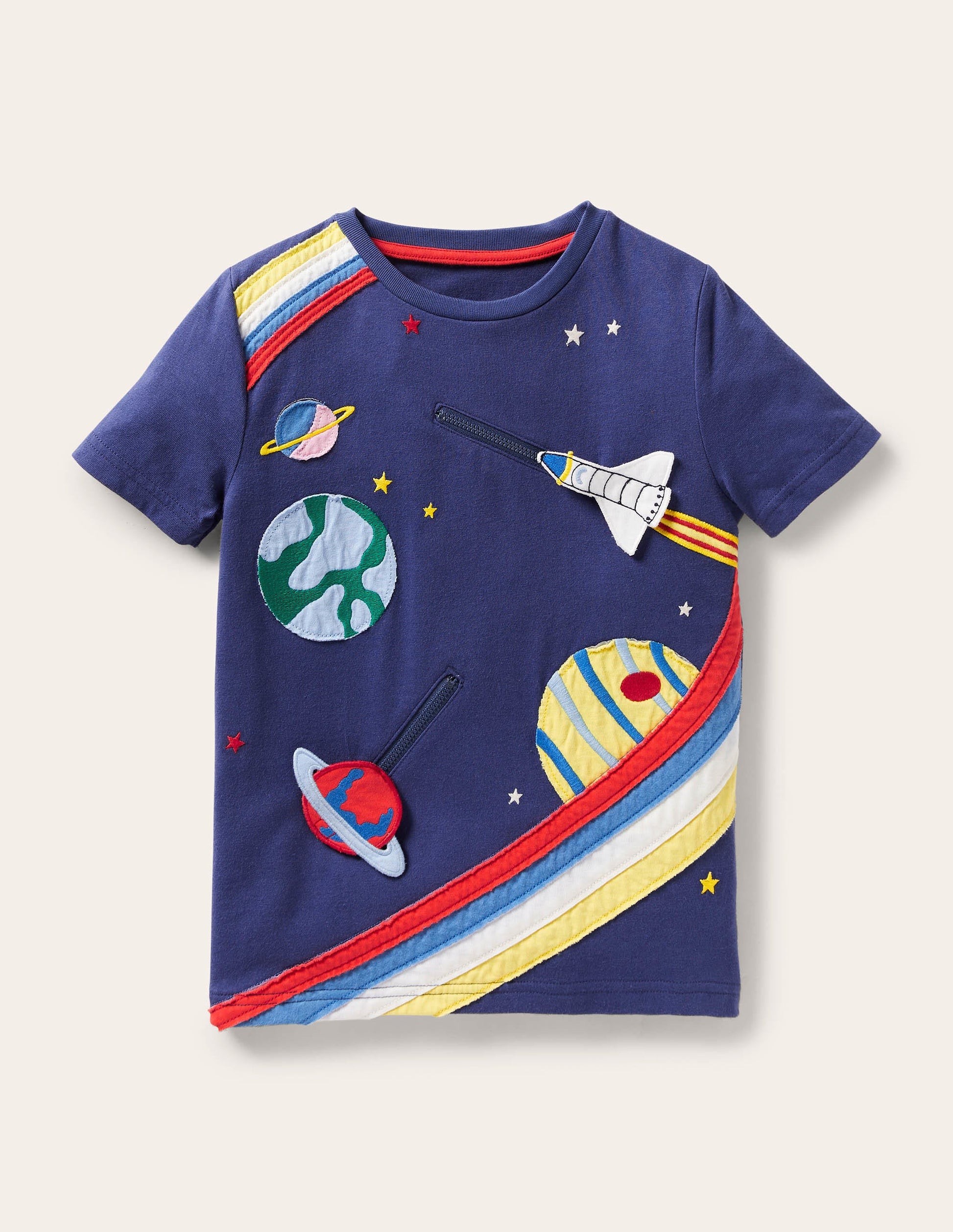 T-shirt à appliqué zippé-Espace bleu tribord-1