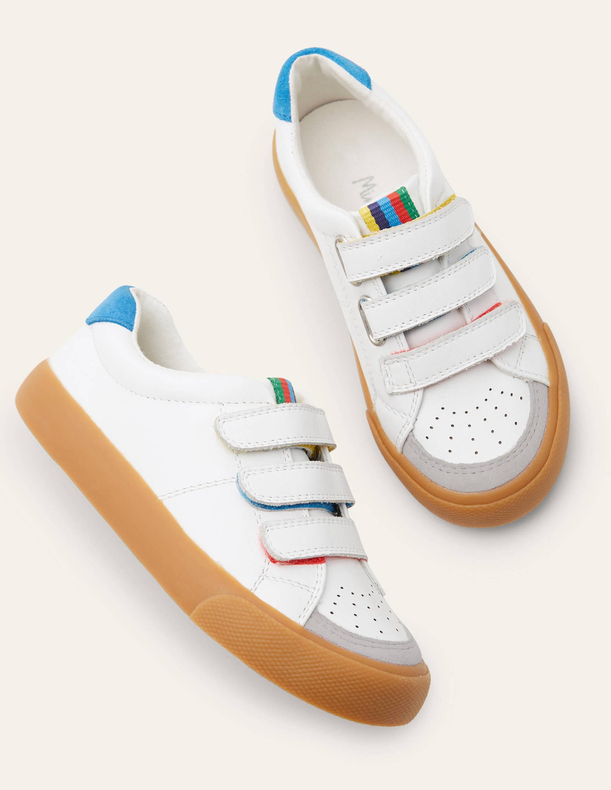 Leather Low Tops 3 Strap-White - Image 2