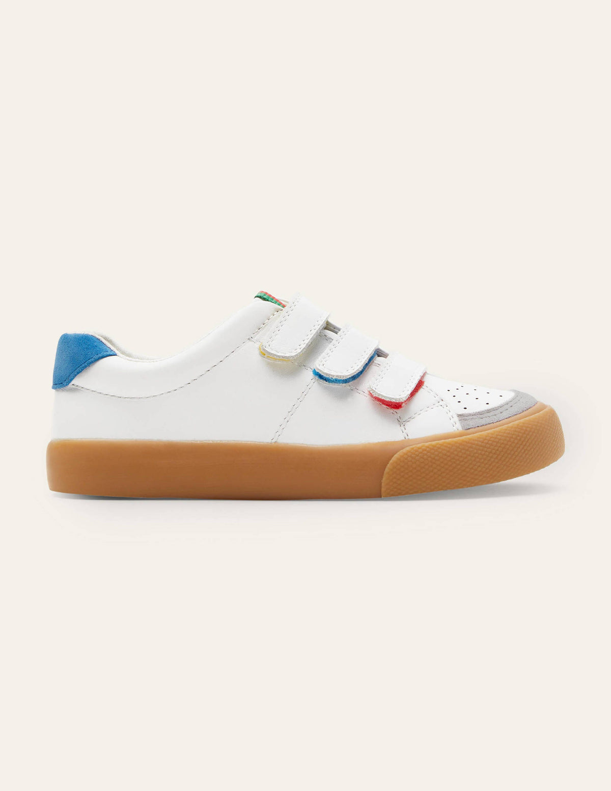 Leather Low Tops 3 Strap-White - Image 3