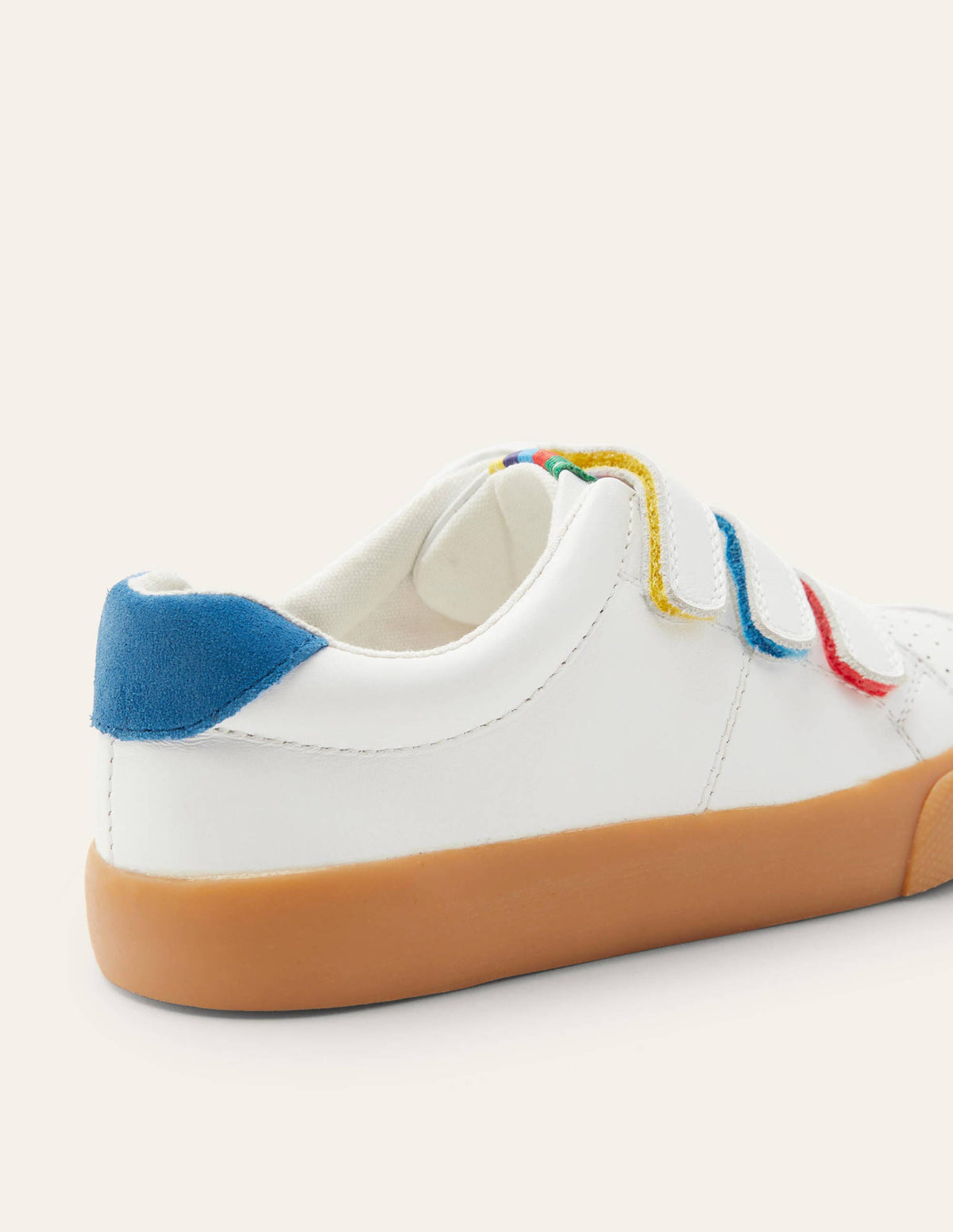 Leather Low Tops 3 Strap-White - Image 4