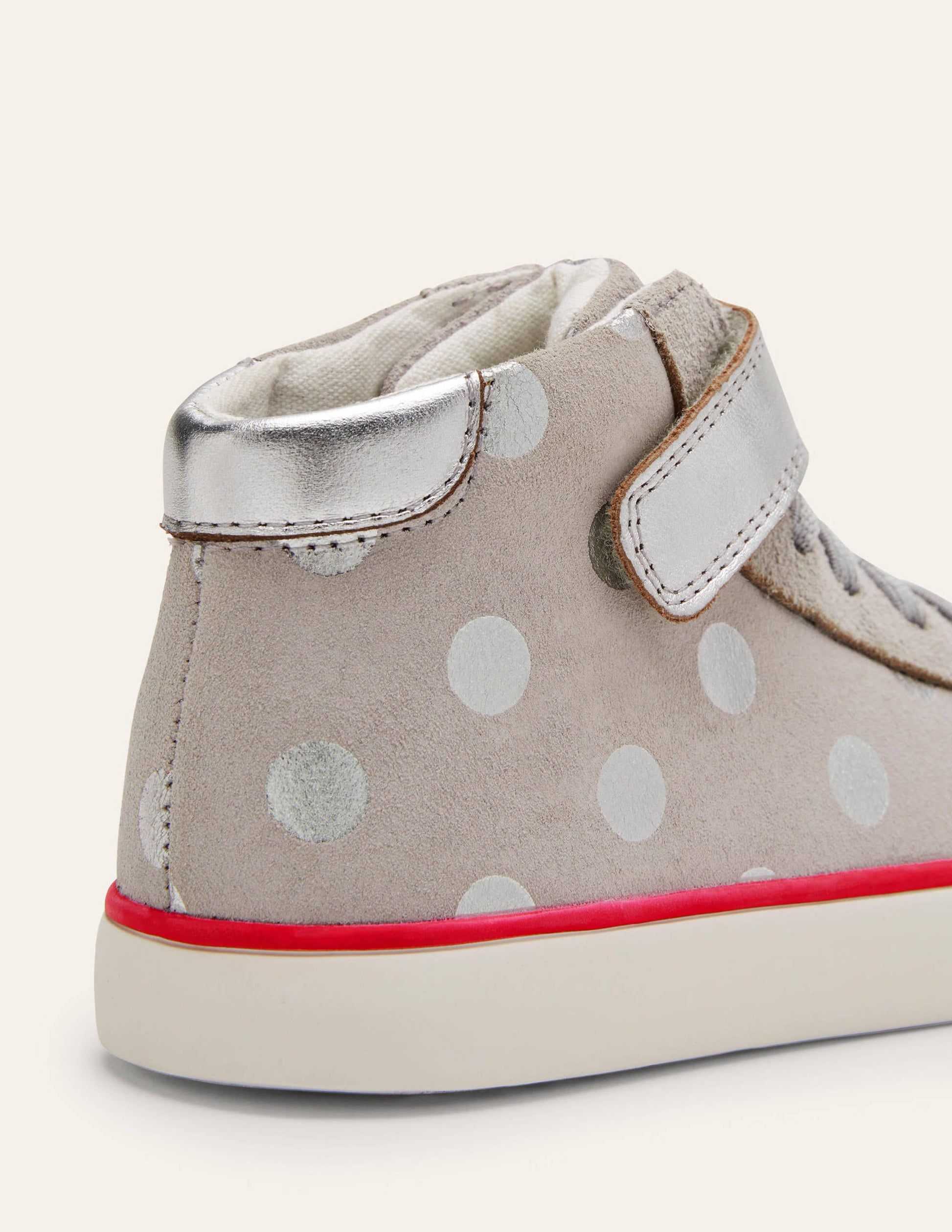 Hochgeschnittene Schuhe mit elastischen Schnürsenkeln-Silber, Getupft-3