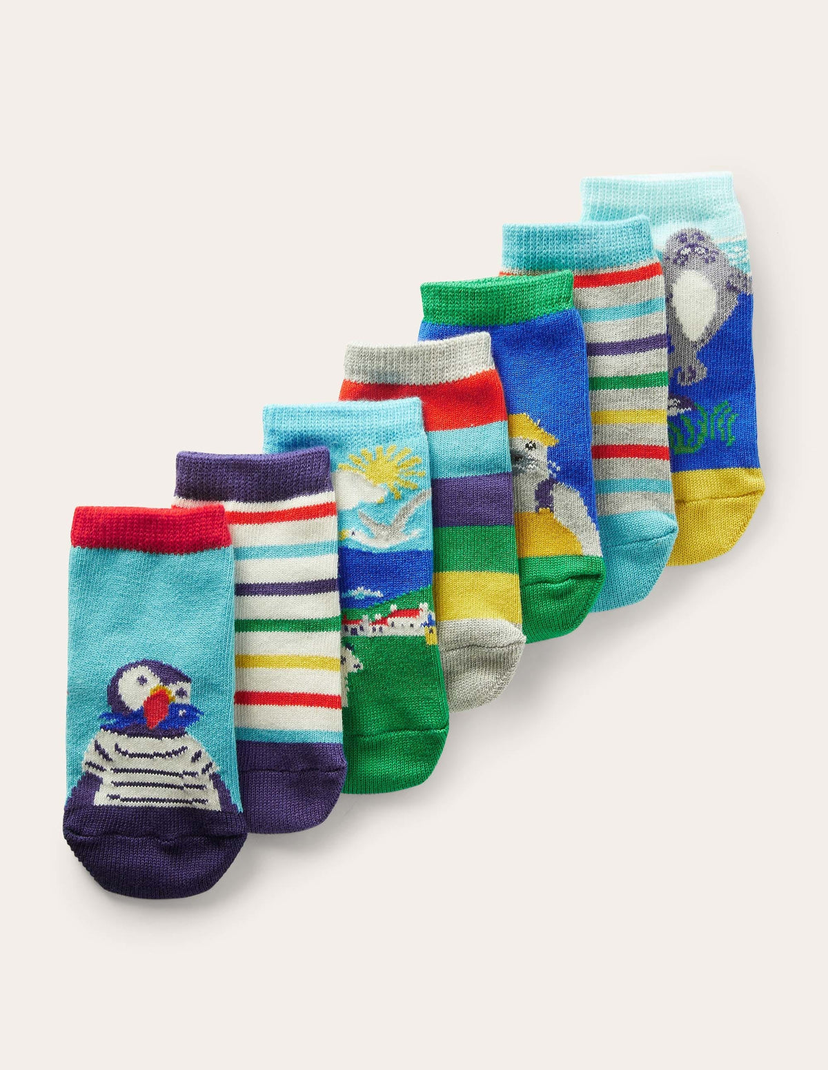 7 paires de chaussettes (bébé garçon)-Copains aquatiques bleus-1