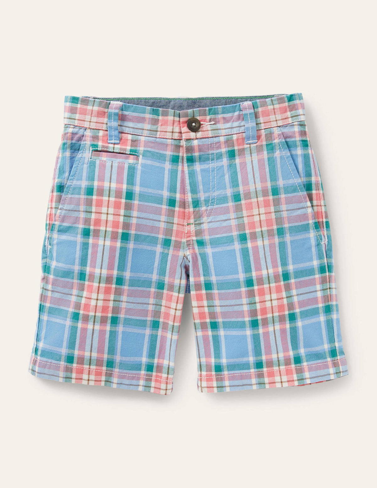 Chino-Shorts-Helles Glockenblumenblau, Kariert - Image 1