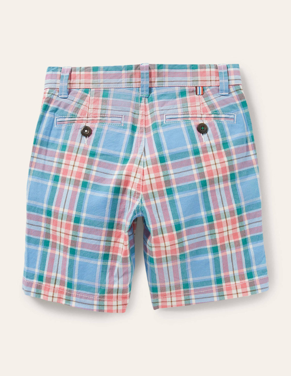 Chino-Shorts-Helles Glockenblumenblau, Kariert-2