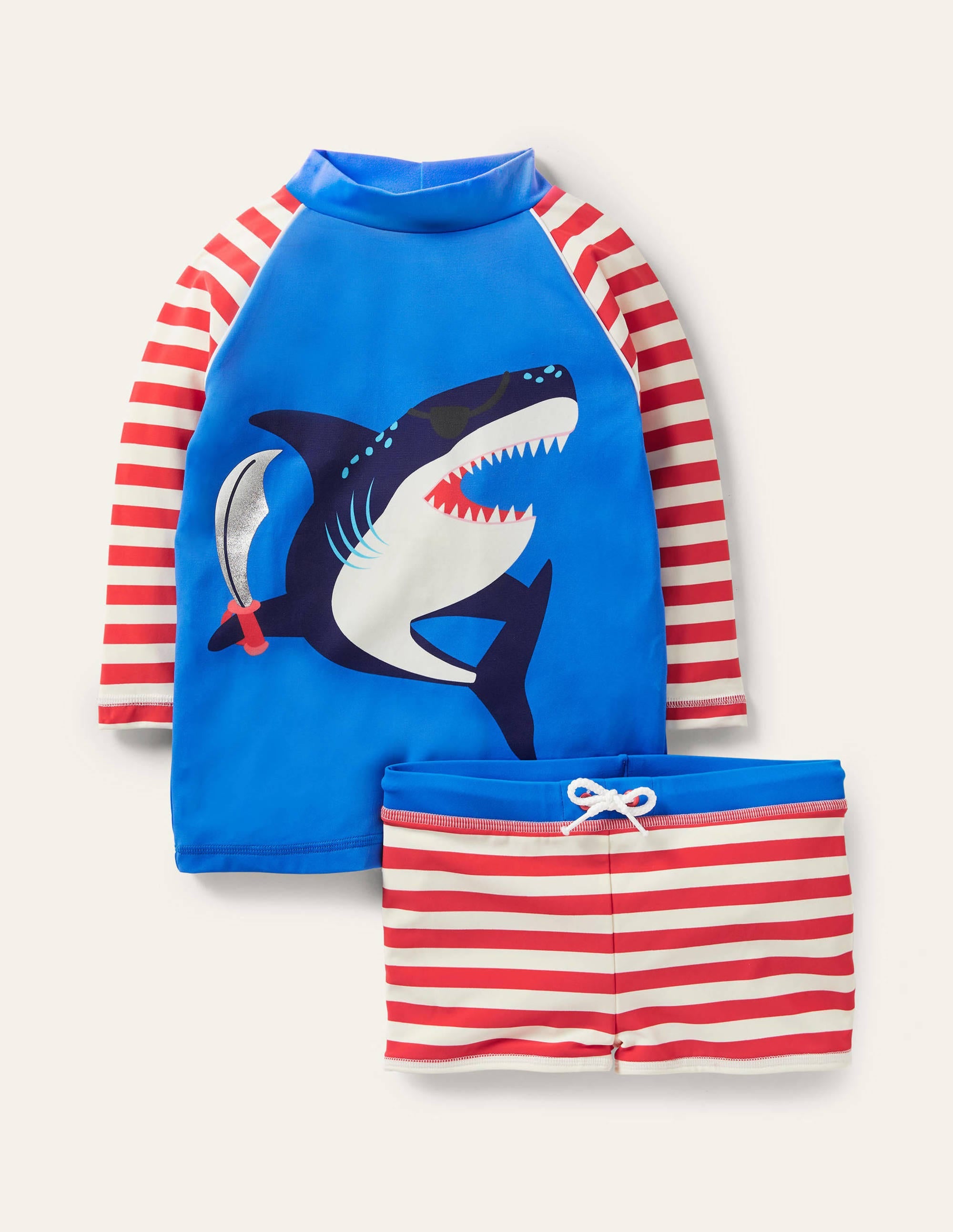 Surf-Set-Erdbeerkuchenrot/Naturweiß, Hai - Image 1