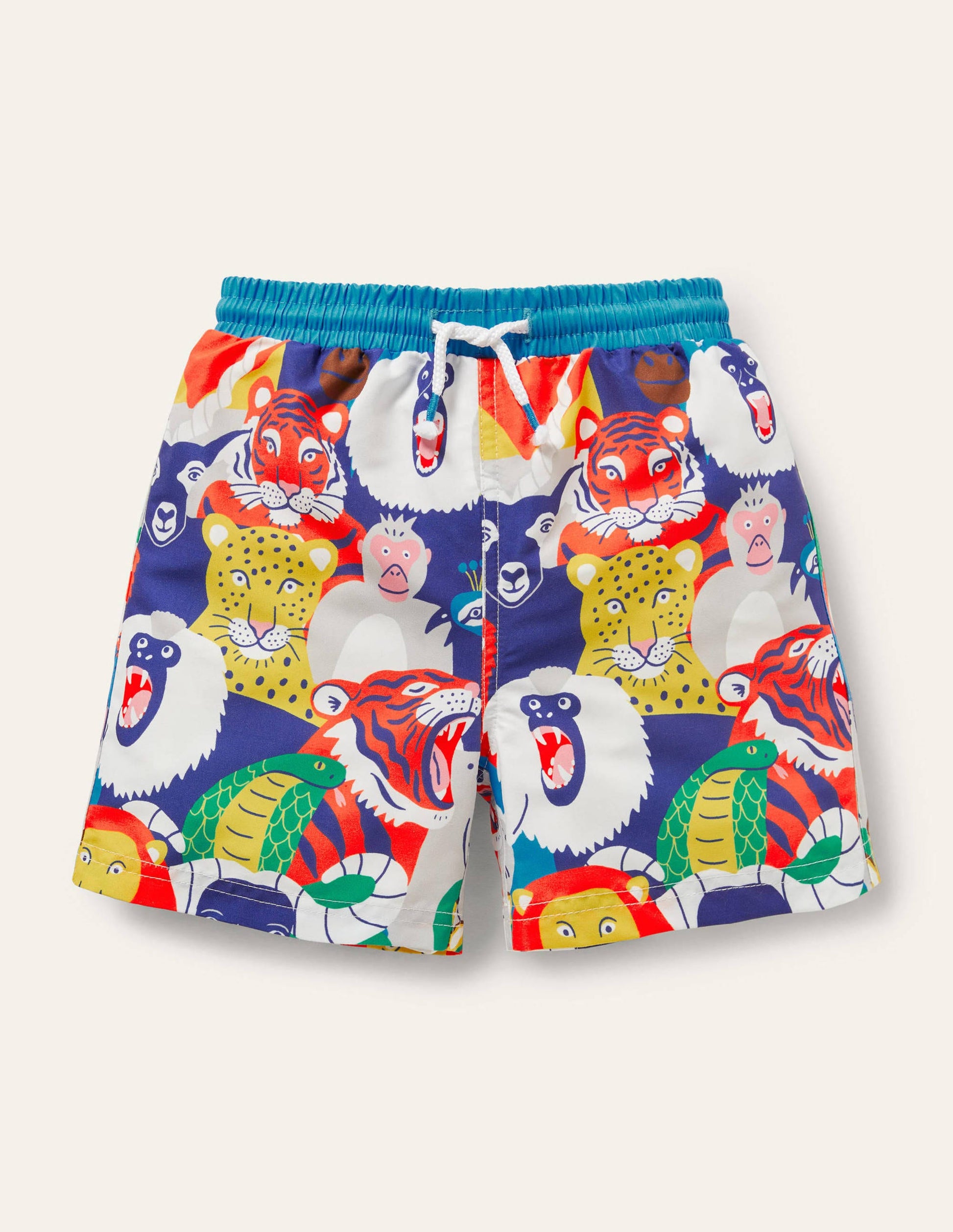Gemusterte Badeshorts-Bunt, Wilder Dschungel-1