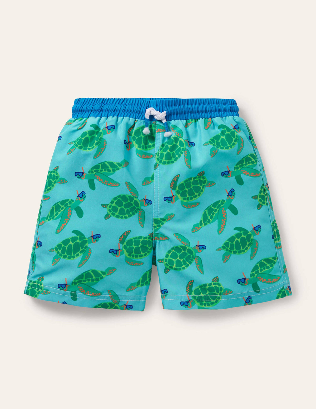 Gemusterte Badeshorts-Wasserblau, Schildkröten-1