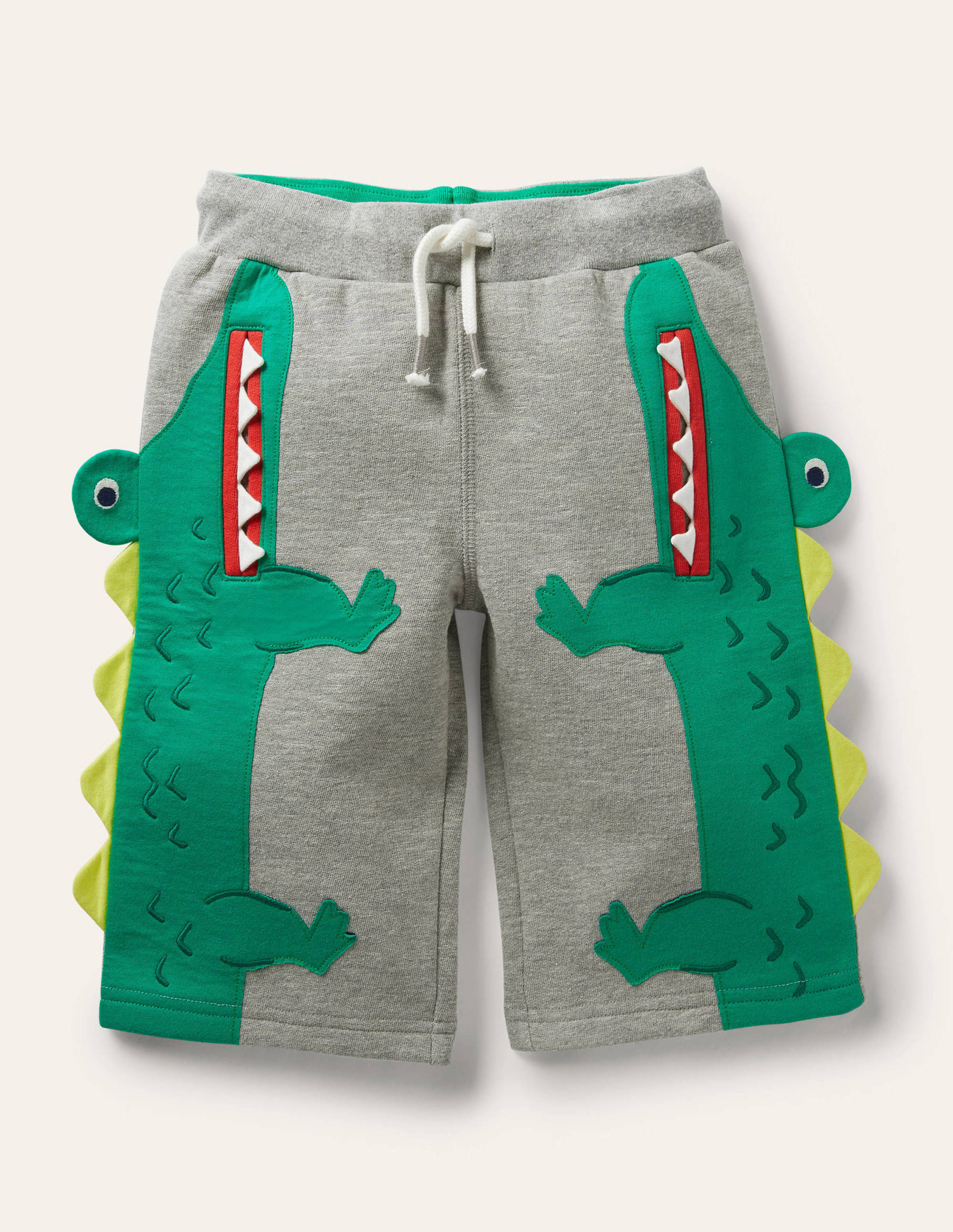Appliqué Jersey Baggies-Grey Marl Crocodile - Image 1