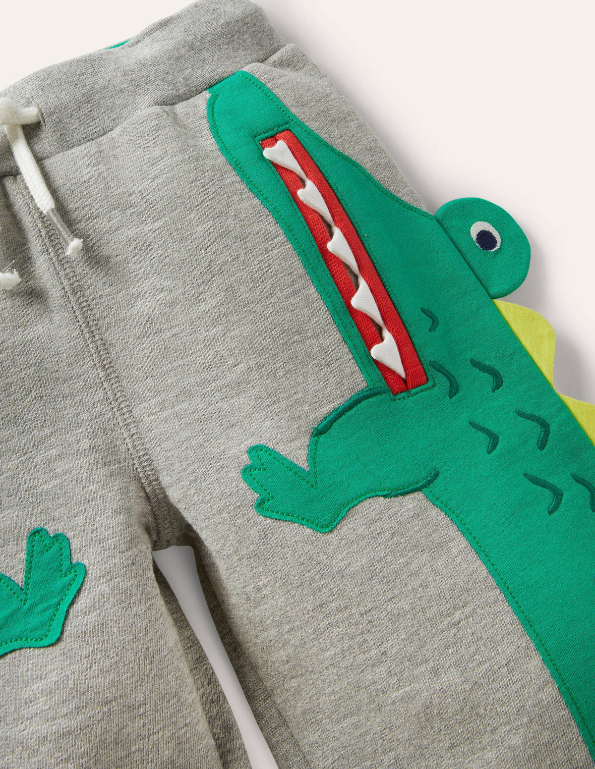 Appliqué Jersey Baggies-Grey Marl Crocodile - Image 3