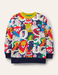 Gemustertes Sweatshirt-Bunt, Wilder Dschungel