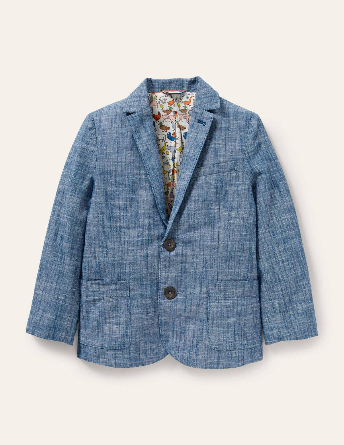Leinen-Blazer-Blauer Faux-Uni - Image 1