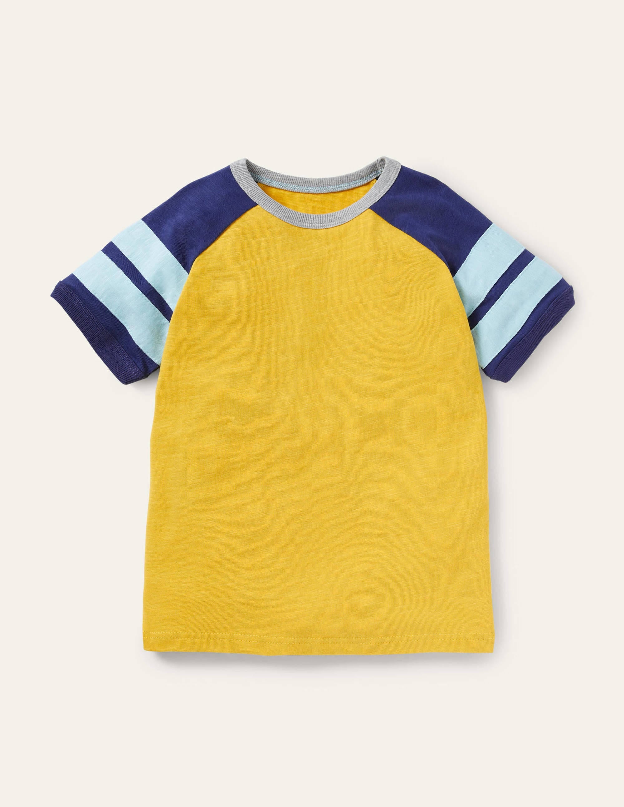 Raglan-T-Shirt in Blockfarben-Narzissengelb/Segelblau - Image 1
